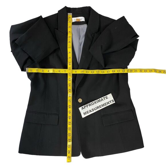 Calvin Klein Blazer Womens Sz 14 Black Basic Capsule Officecore Jacket Corpcore - Picture 4 of 16